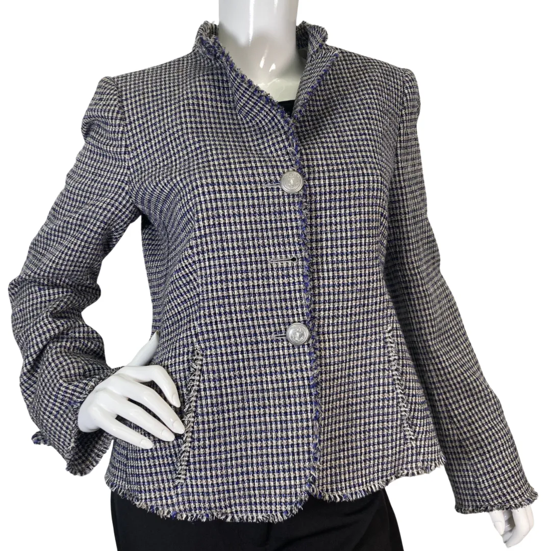 Armani Collezioni Tweed Blue and White Blazer