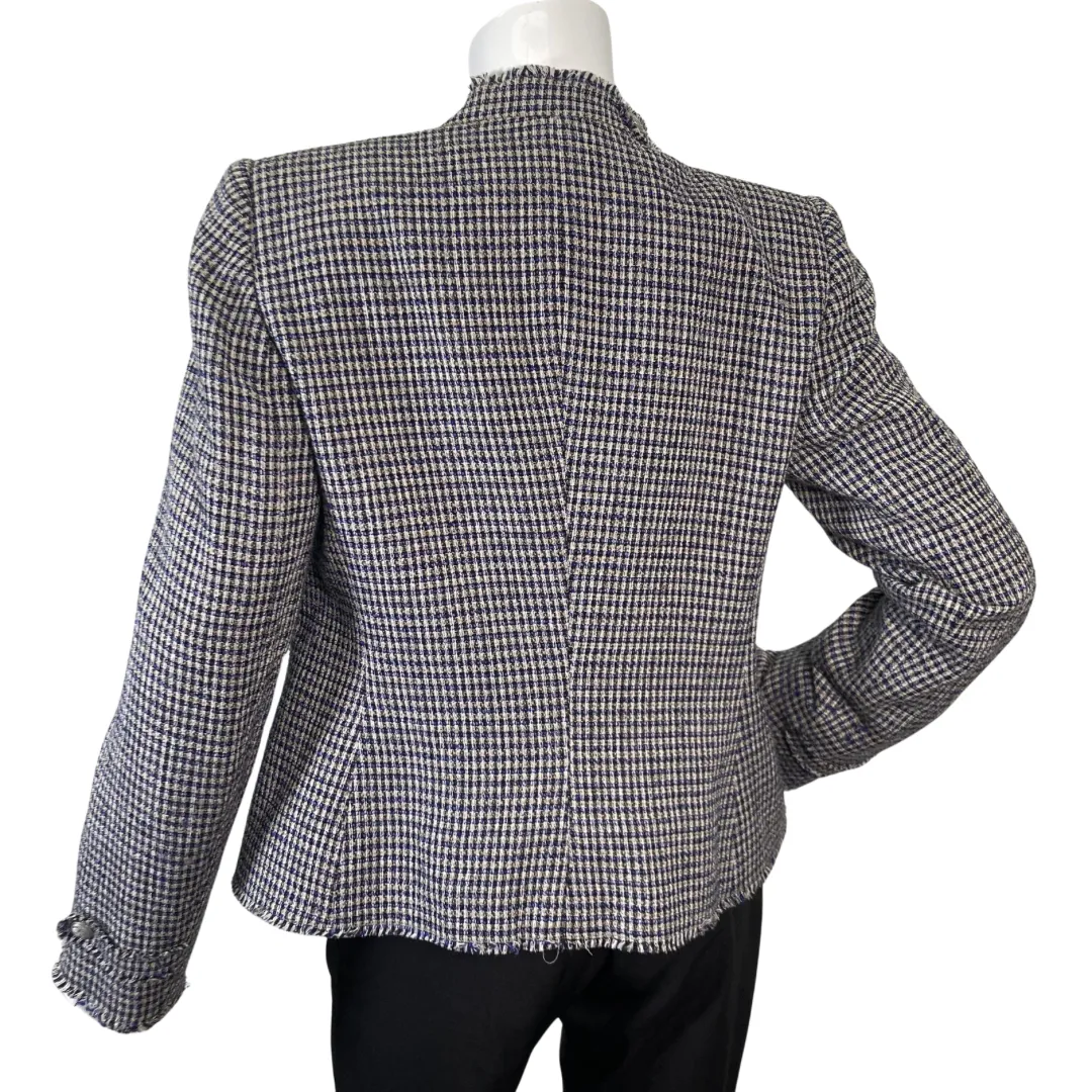 Armani Collezioni Tweed Blue and White Blazer