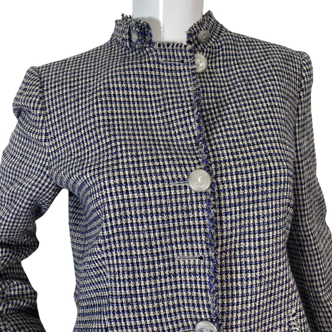 Armani Collezioni Tweed Blue and White Blazer