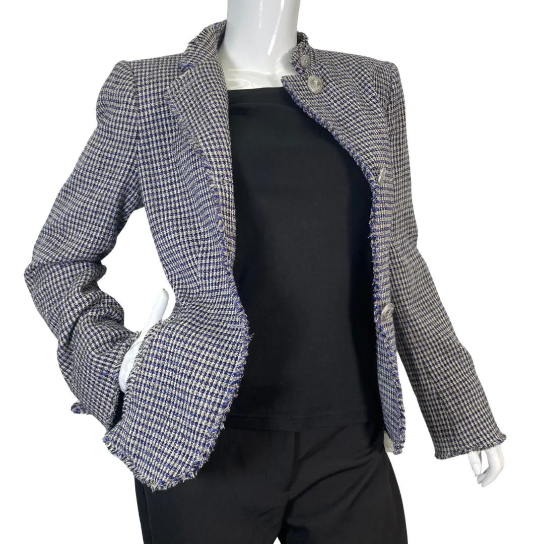 Armani Collezioni Tweed Blue and White Blazer