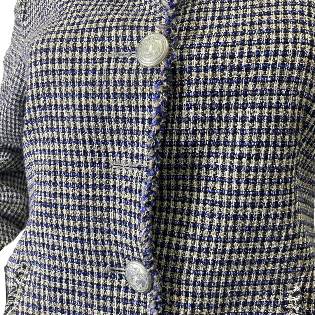 Armani Collezioni Tweed Blue and White Blazer