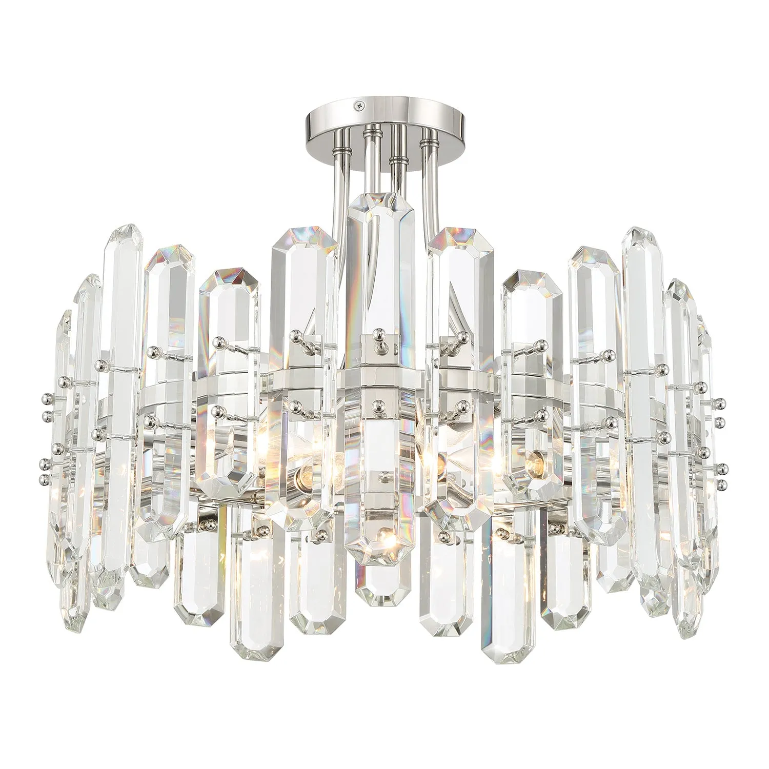 Bolton 4 Light Polished Nickel Semi Flush Mount