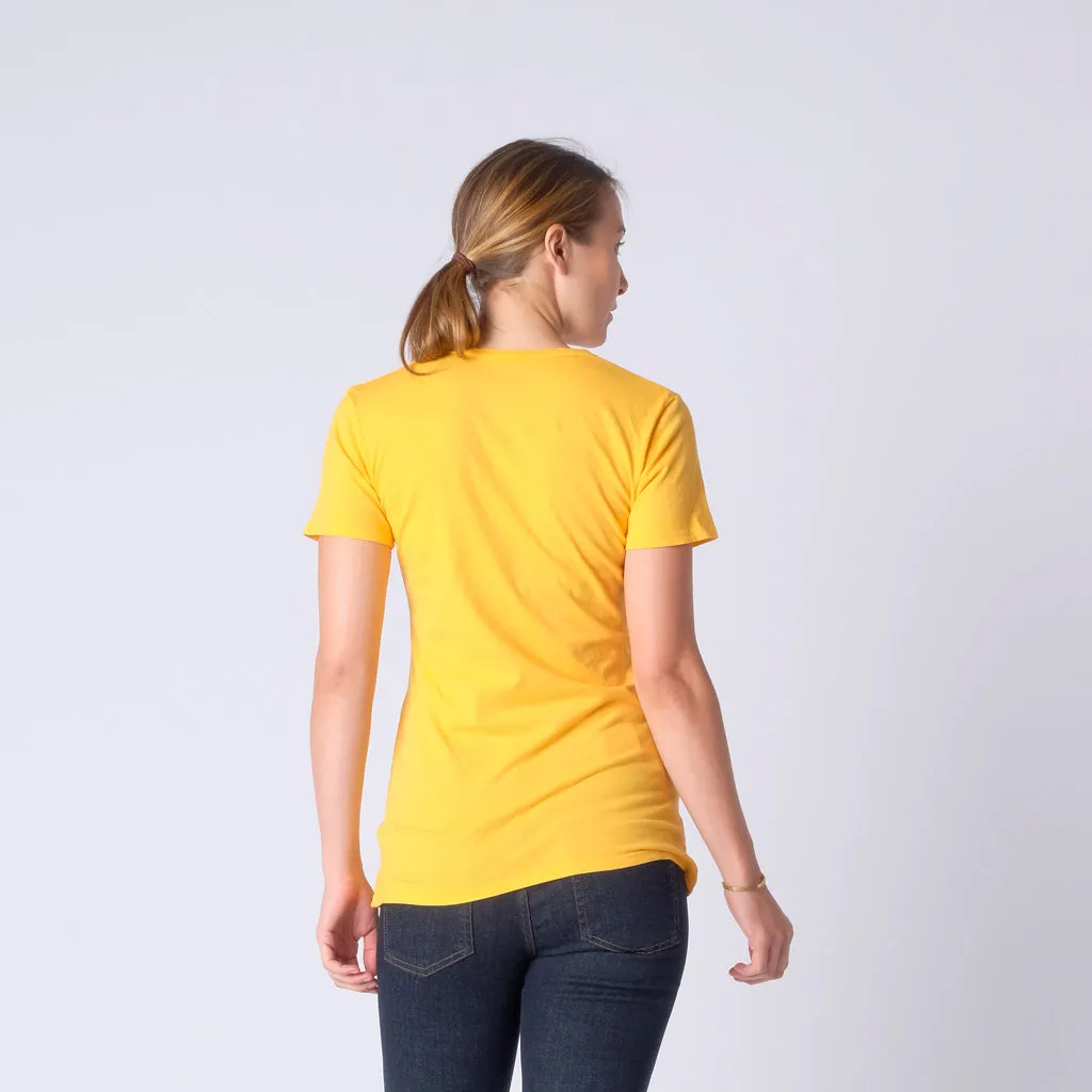 Brooklyn Denim Co. Organic Cotton Swoop Neck Tee - Golden Delicious