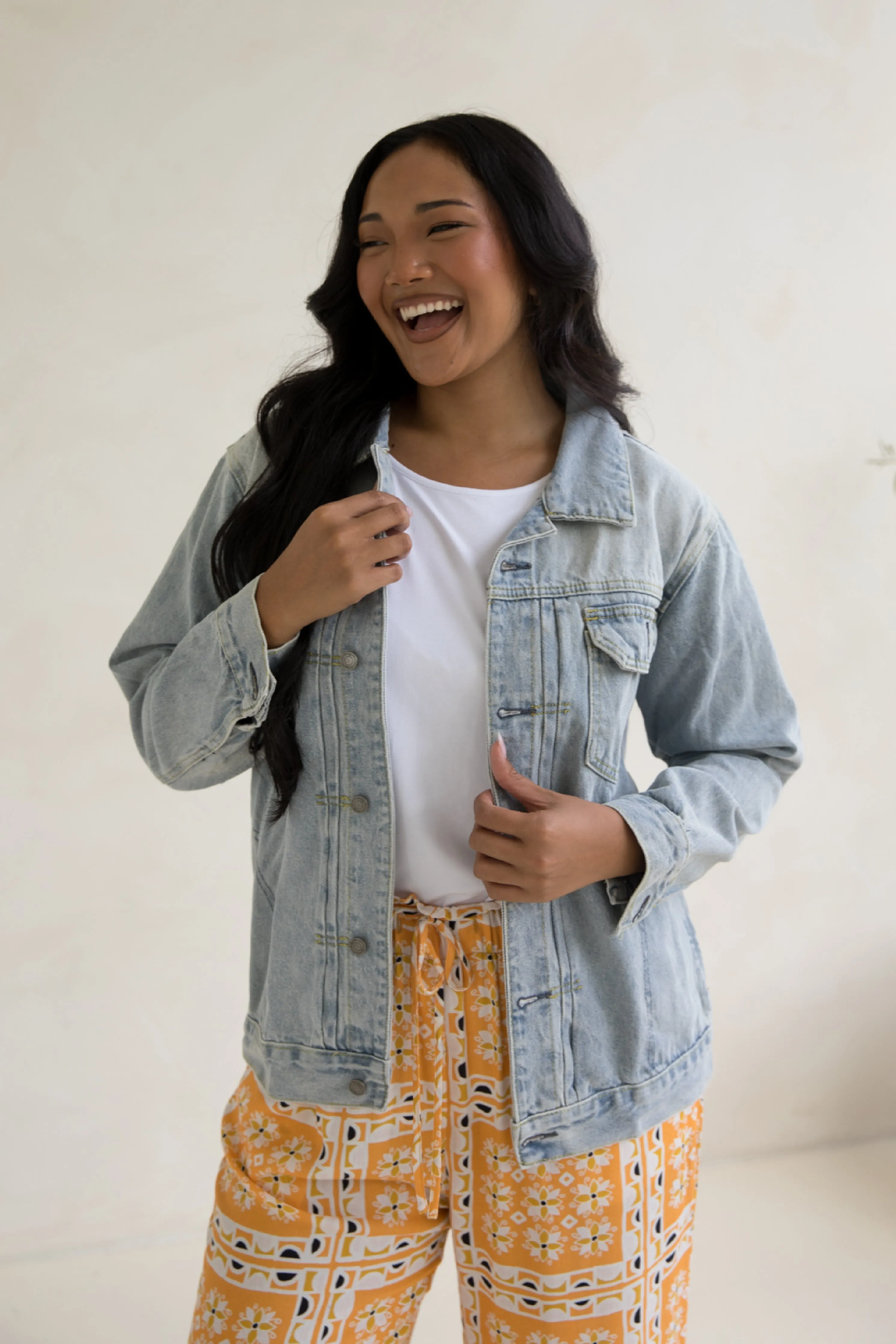 Denim Basic Jacket | Light Wash Denim