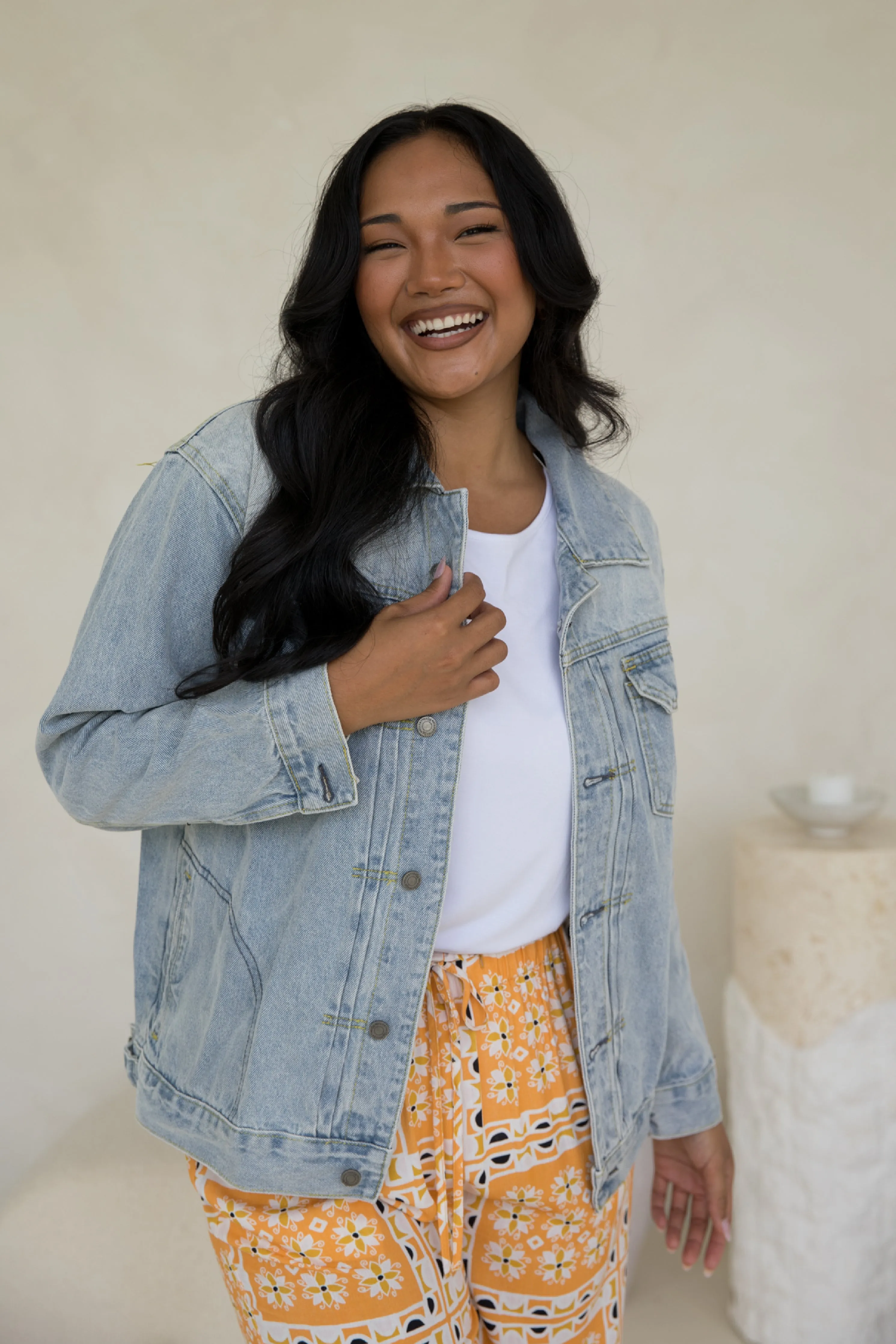 Denim Basic Jacket | Light Wash Denim