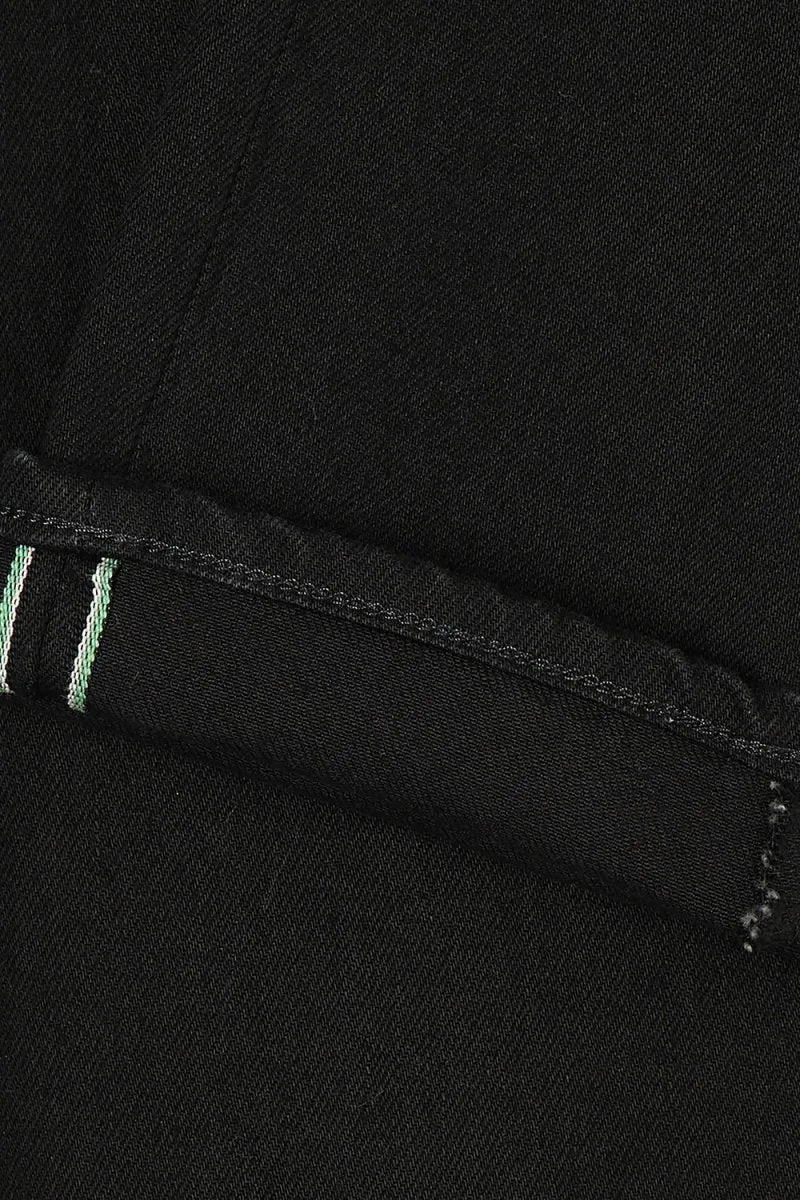 Edwin Slim Tapered Kaihara Black Rinsed Jeans (Green & White Selvage)