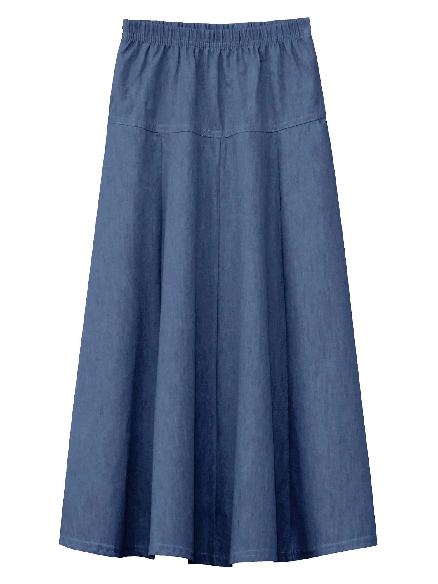 Ultra-Soft, Lightweight Fit-and-Flare Denim Maxi Skirt for Girls, Ages 4-18 Years Old