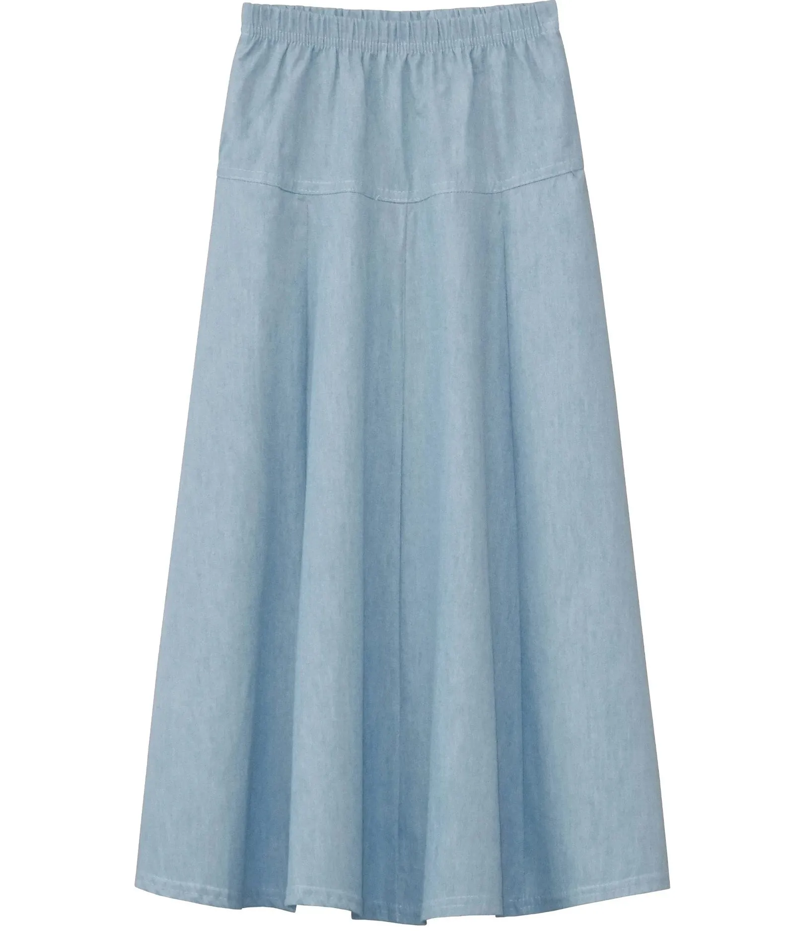 Ultra-Soft, Lightweight Fit-and-Flare Denim Maxi Skirt for Girls, Ages 4-18 Years Old