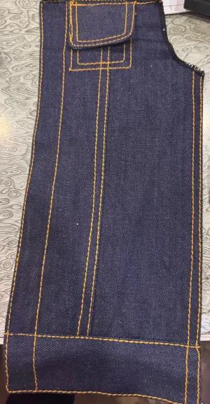 HL21687BLUEGOLD  Contrast Golden Thread with Original Blue Color Denim