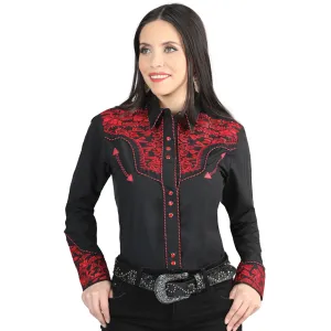 Ladies Black Western Shirt