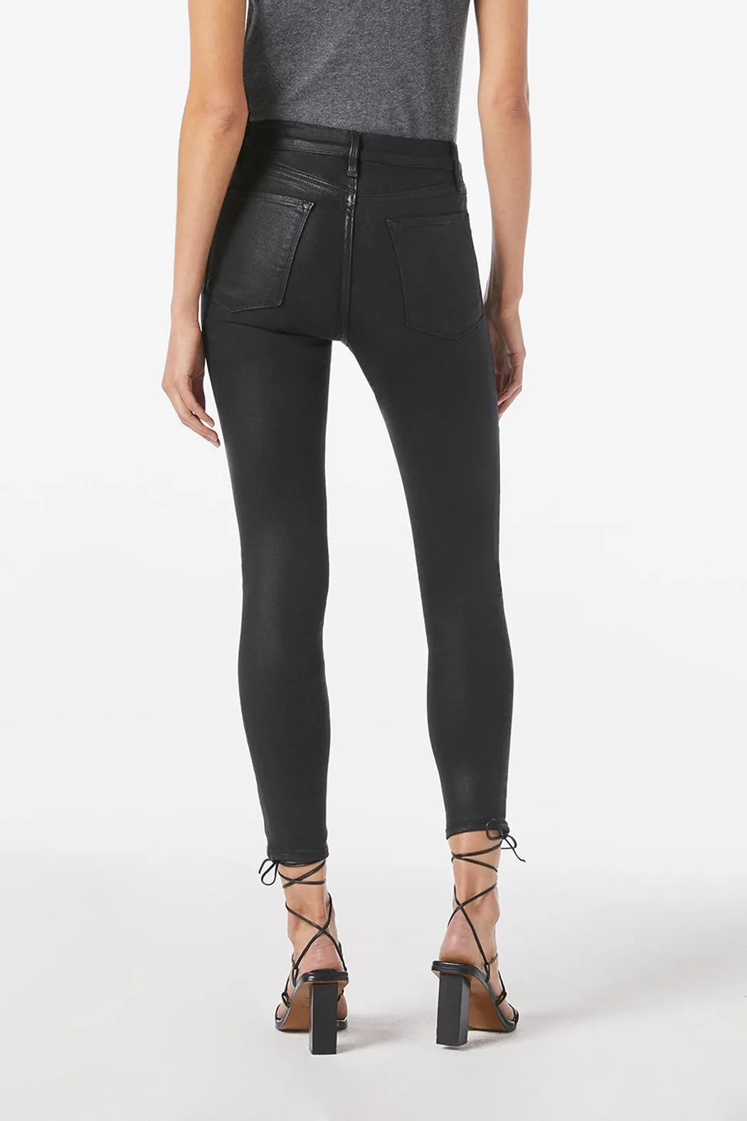 Le High Skinny Coated Noir