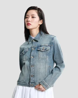 Multicolor Embroidered Logo Denim Jacket