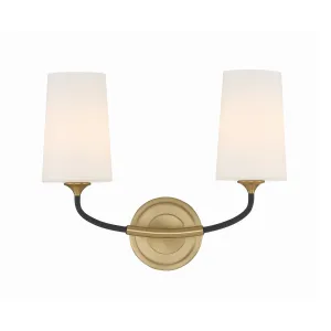 Niles 2 Light Black Forged   Modern Gold Sconce