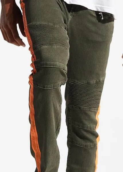 Racer Biker Denim (Olive)