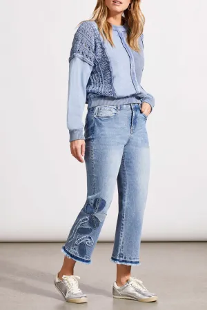 Sophia Microflare Crop with Denim