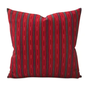 Southwestern Red Linen Throw Pillow Cover 22x22