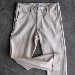 Wilhelm Selvedge Chino 12oz Kuroki Eggshell Natural Denim Sz 35 & 36