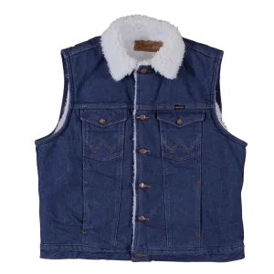 Wrangler Men's Sherpa Lined Prewashed Denim Vest